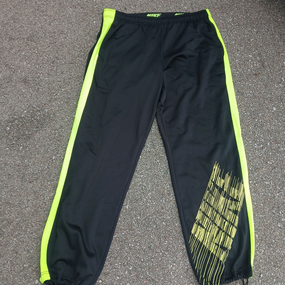Nike Therma-Fit Pants Mens XL Black Stripe Fleece Joggers Athletic 620188-011